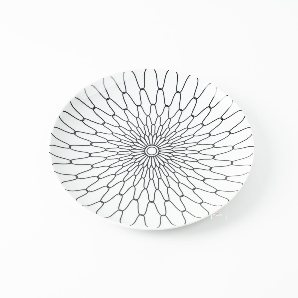 Dĩa Ăn Tròn Họa Tiết Lưới Bắc Âu