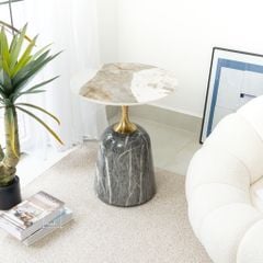 Bàn Trà Side Table Bàn Nhỏ Góc Phòng Hiện Đại Phong Cách Ý Kiểu Trụ Đá