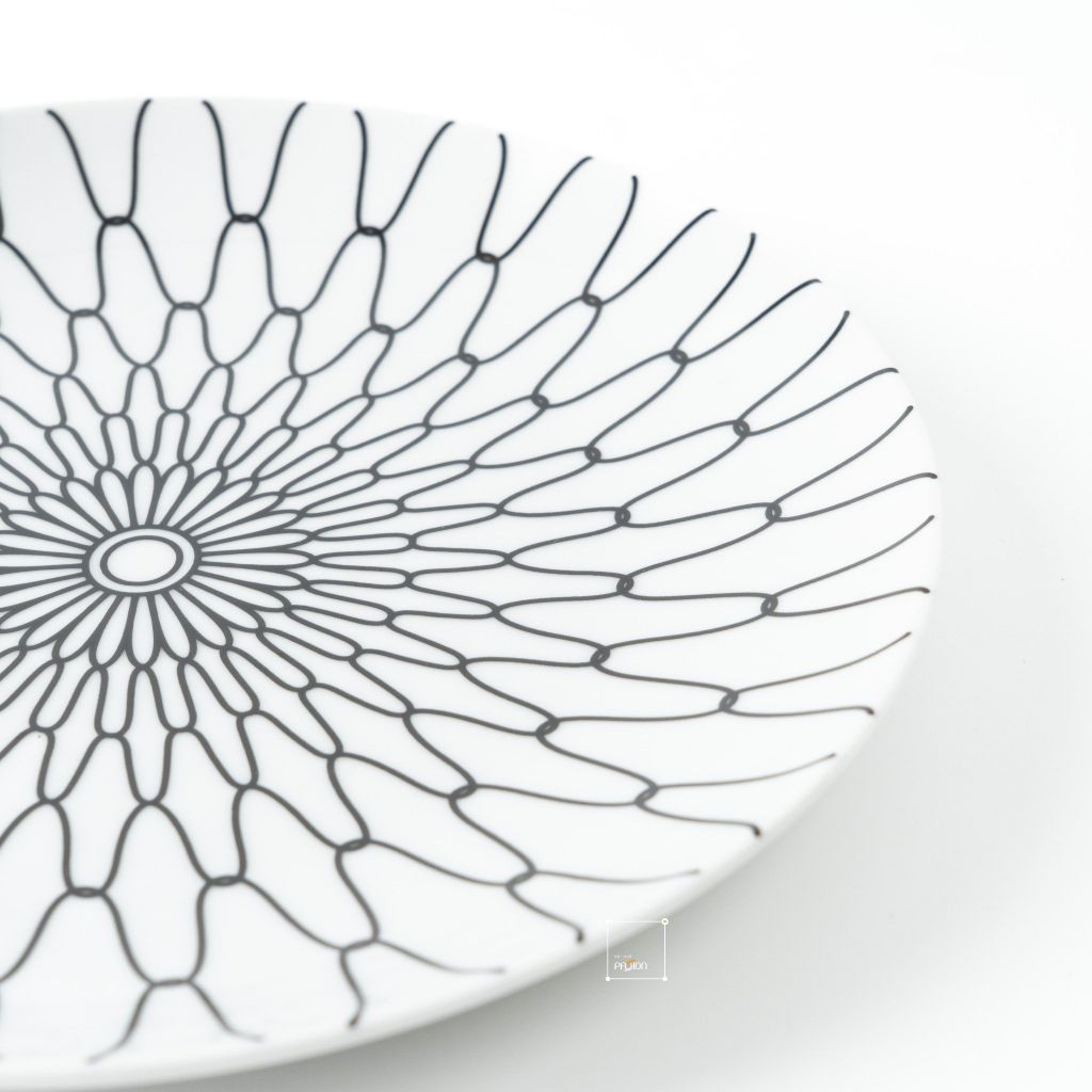 Dĩa Ăn Tròn Họa Tiết Lưới Bắc Âu