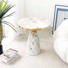 Bàn Trà Side Table Bàn Nhỏ Góc Phòng Hiện Đại Kiểu Ý Trụ Đá