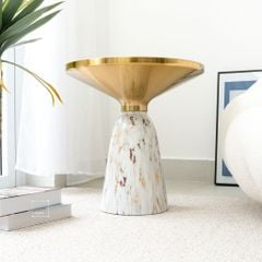 Bàn Trà Side Table Bàn Nhỏ Góc Phòng Hiện Đại Kiểu Ý Trụ Đá