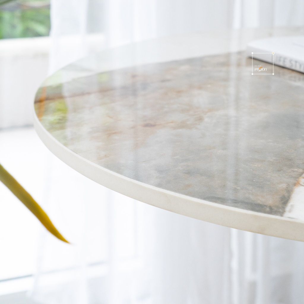 Bàn Trà Side Table Bàn Nhỏ Góc Phòng Hiện Đại Phong Cách Ý Kiểu Trụ Đá