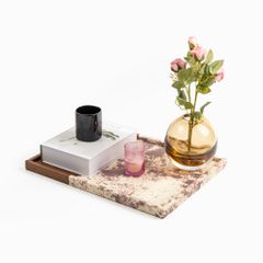 Khay Da In Phối Lông Ngựa Trang Trí Cao Cấp