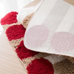 Thảm Lau Chân Dệt Lông Siêu Thấm Decor Các Vị Trí Trong Nhà Sọc Nâu