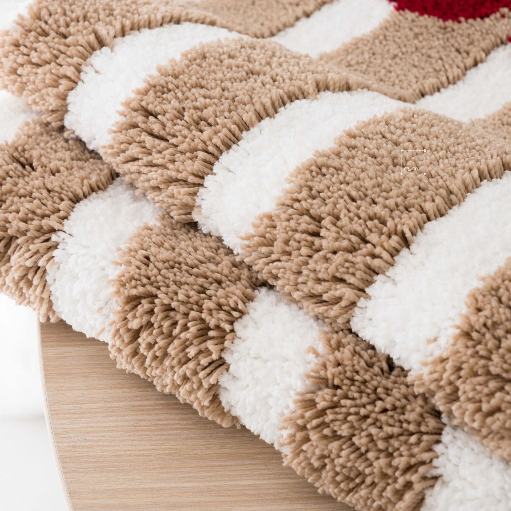 Thảm Lau Chân Dệt Lông Siêu Thấm Decor Các Vị Trí Trong Nhà Sọc Nâu