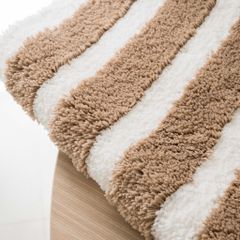 Thảm Lau Chân Dệt Lông Siêu Thấm Decor Các Vị Trí Trong Nhà Sọc Nâu