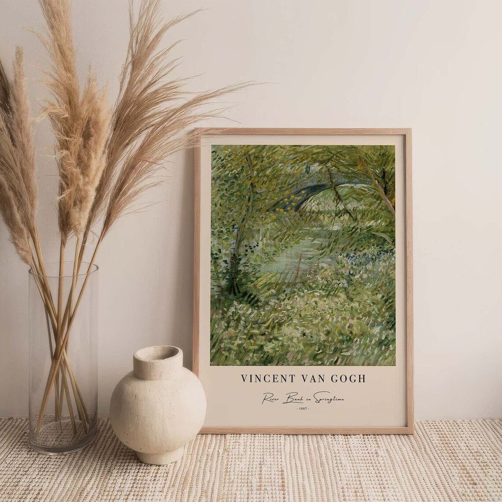 Tranh Treo Tường Vincent Van Gogh - River Bank in Springtime