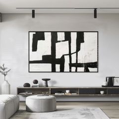 Tranh Trừu Tượng Mid Century Black and White