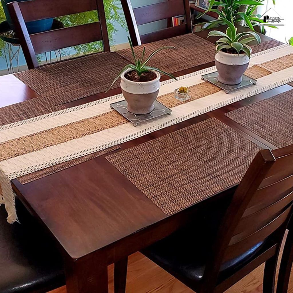 Khăn Trải Bàn Table Runner Tua Rua Đan Len Ma Rốc