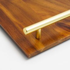 Khay Gỗ Có Tay Cầm Kim Loại Trưng Bày Bánh Và Thức Ăn Bàn Tiệc