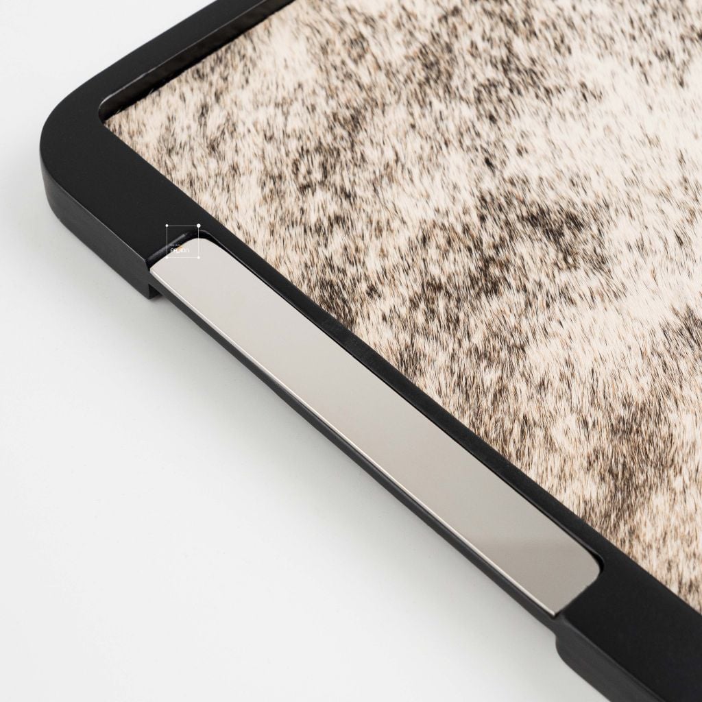 Khay Gỗ Trang Trí Lót Lông Đuôi Ngựa Châu Âu Sang Trọng