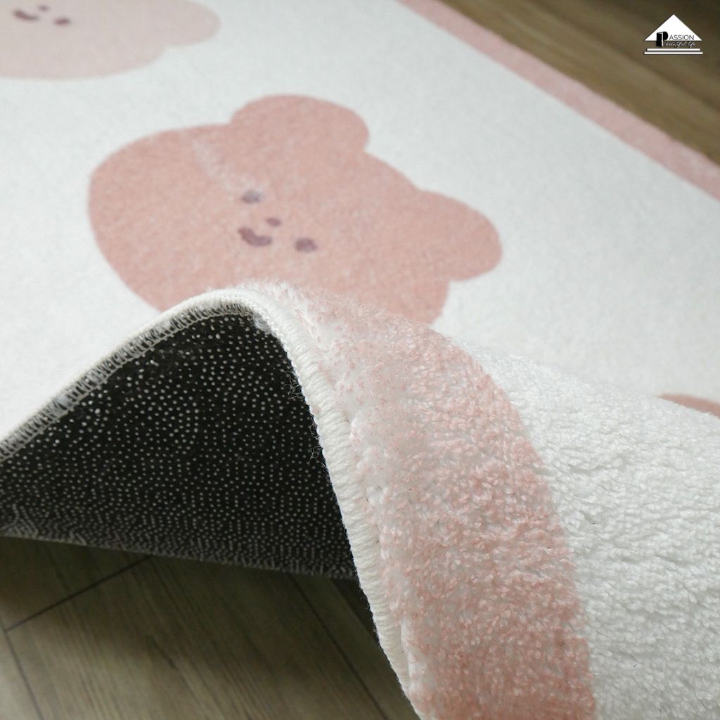 Thảm Lau Chân Len Bầu Dục Trang Trí Chân Giường Ngủ Họa Tiết Dễ Thương