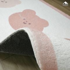 Thảm Lau Chân Len Bầu Dục Trang Trí Chân Giường Ngủ Họa Tiết Dễ Thương