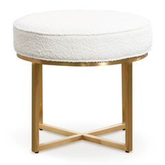 Đôn Ngồi Chân Sắt Lót Đệm Boucle