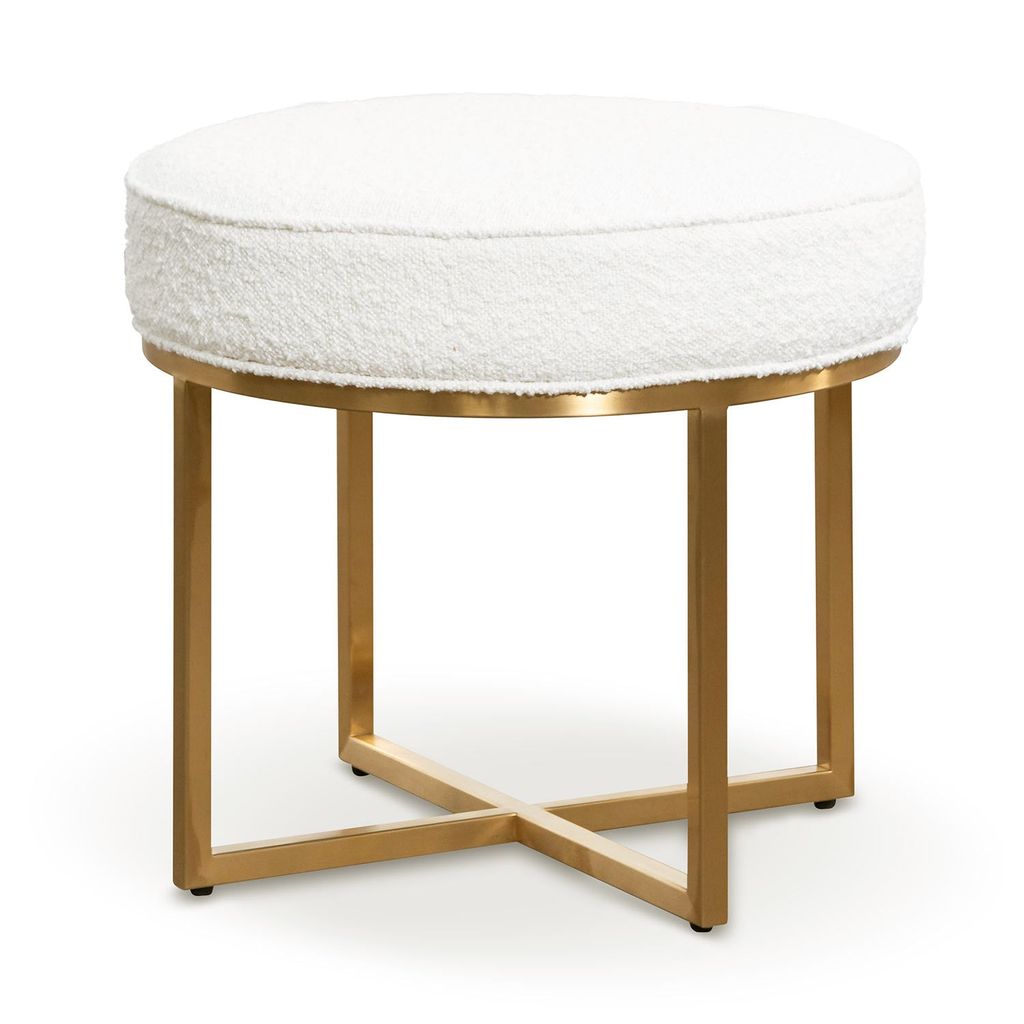 Đôn Ngồi Chân Sắt Lót Đệm Boucle