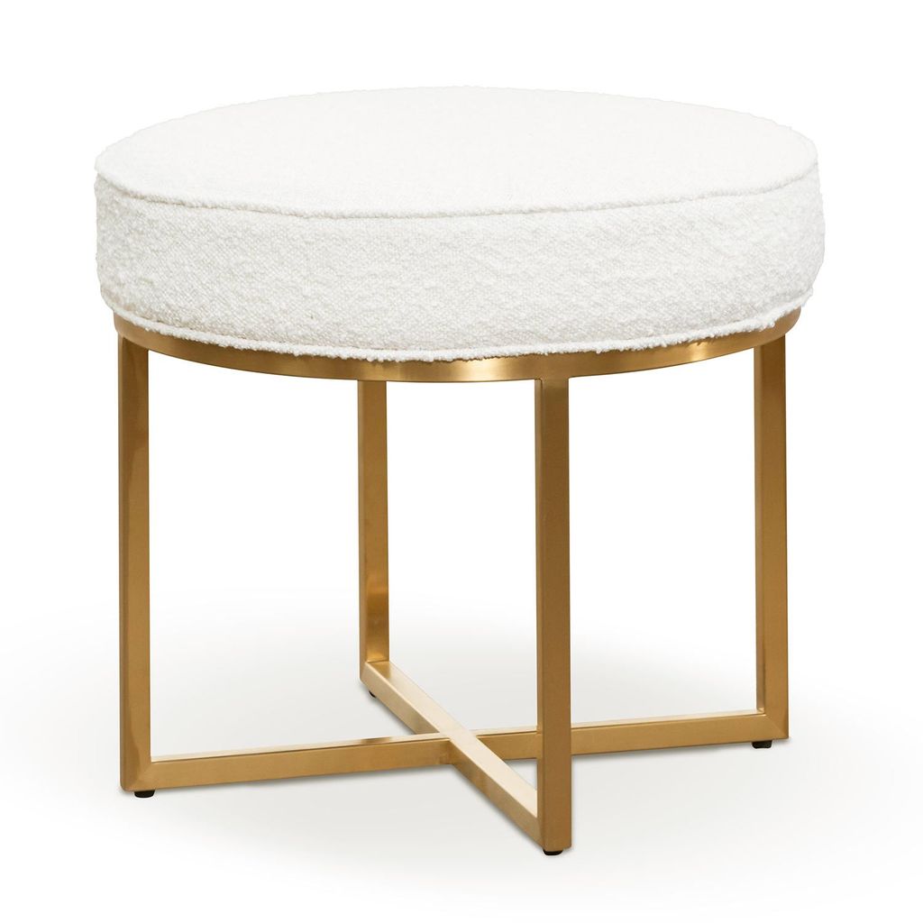 Đôn Ngồi Chân Sắt Lót Đệm Boucle
