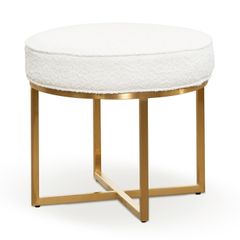 Đôn Ngồi Chân Sắt Lót Đệm Boucle