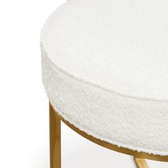 Đôn Ngồi Chân Sắt Lót Đệm Boucle