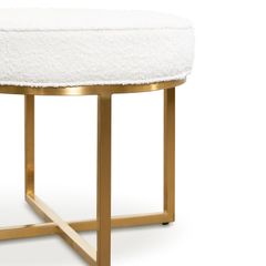 Đôn Ngồi Chân Sắt Lót Đệm Boucle