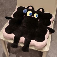 Đệm Lót Ngồi Gấu Bông Nhung Tuyết Thêu Thỏ Mèo