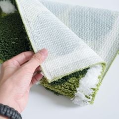 Thảm Lau Chân Dệt Lông Siêu Thấm Decor Các Vị Trí Trong Nhà Lưới Tròn