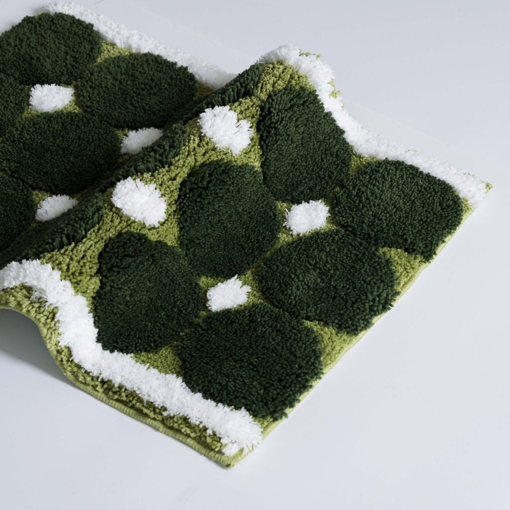 Thảm Lau Chân Dệt Lông Siêu Thấm Decor Các Vị Trí Trong Nhà Lưới Tròn