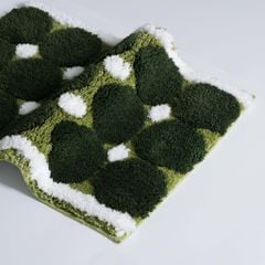 Thảm Lau Chân Dệt Lông Siêu Thấm Decor Các Vị Trí Trong Nhà Lưới Tròn