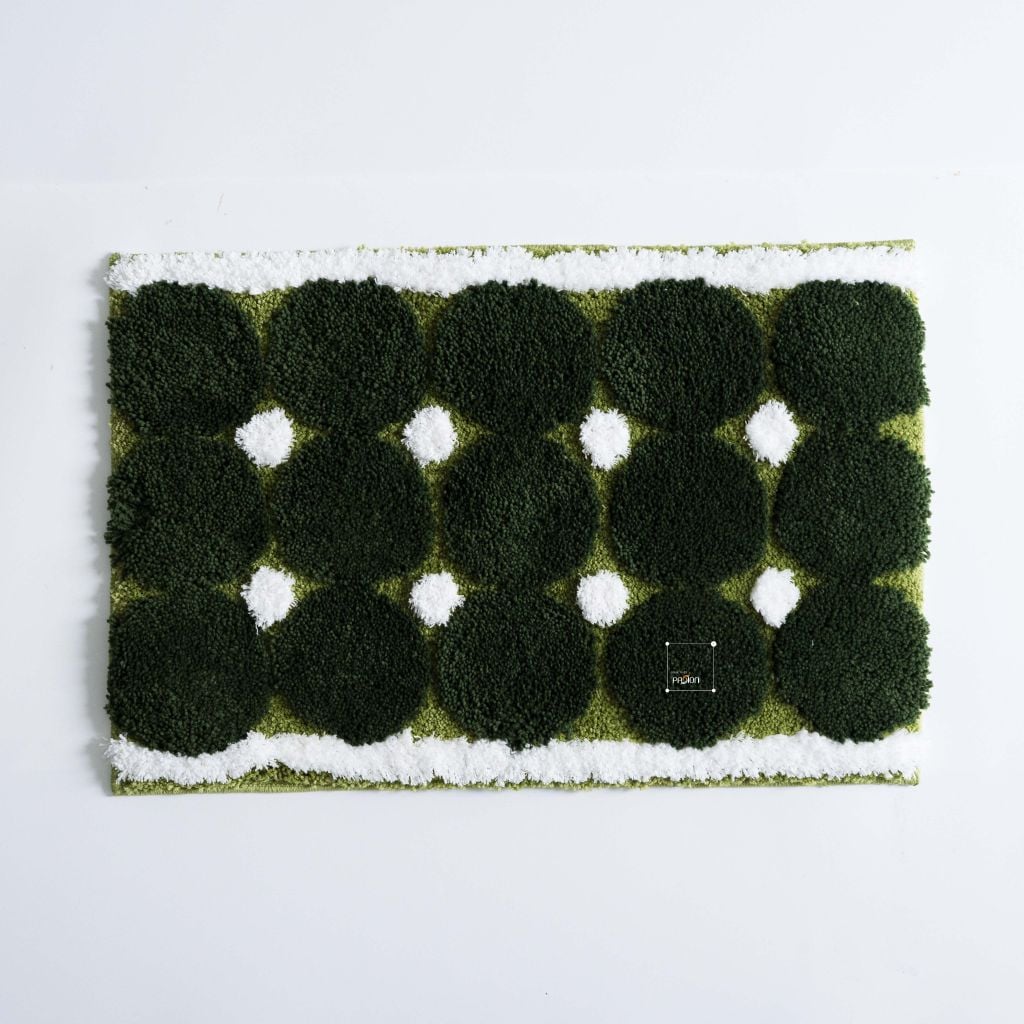 Thảm Lau Chân Dệt Lông Siêu Thấm Decor Các Vị Trí Trong Nhà Lưới Tròn