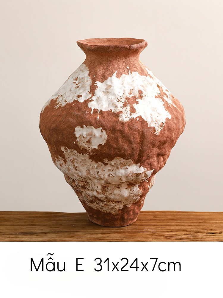 Bình Hoa Wabi Sabi Phong Cách Đá Retro Nghệ Thuật
