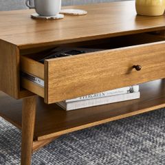 Bàn Trà Kiểu Tủ Ngăn Kéo 2 Tầng Mid Century