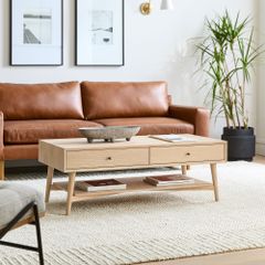Bàn Trà Kiểu Tủ Ngăn Kéo 2 Tầng Mid Century