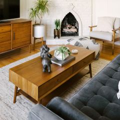 Bàn Trà Kiểu Tủ Ngăn Kéo 2 Tầng Mid Century