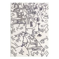 Thảm Lông Sợi Ngắn Alice Họa Tiết Abstract Trắng Đen