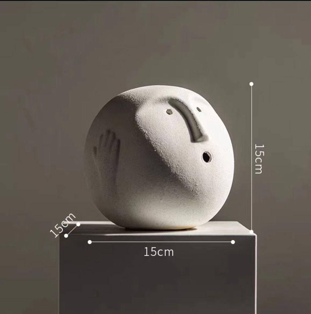 Tượng Tròn Icon Biểu Cảm Decor Kệ Sách Bàn Làm Việc