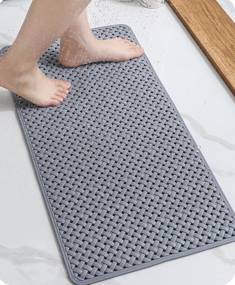 Thảm Nhựa Chống Trượt Nhà Tắm PVC Kết Cấu Đan Chéo Có Đế Hút Mềm Mại