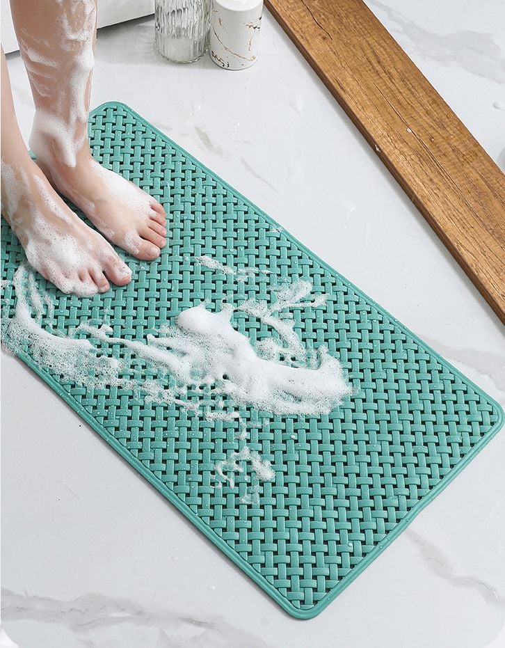 Thảm Nhựa Chống Trượt Nhà Tắm PVC Kết Cấu Đan Chéo Có Đế Hút Mềm Mại