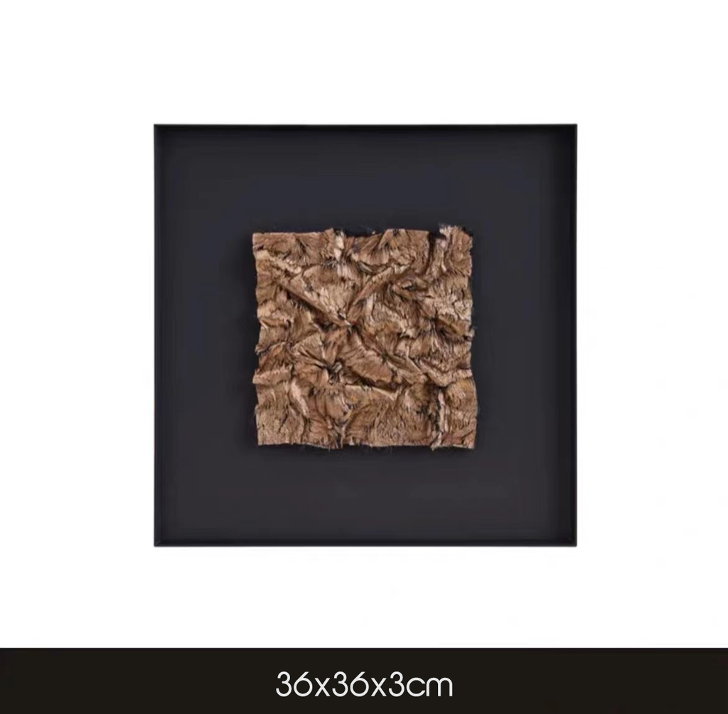 Tượng Tranh Trang Trí Bằng Da Mạ Vàng Decor Kệ