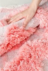 Thảm Lau Chân Hình Tròn Hoa Hồng Dệt Nổi Sáng Tạo