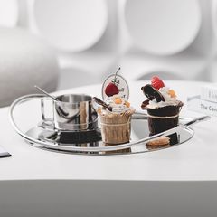 Khay Gỗ Inox Viền Vòng Cung Decor Cao Cấp