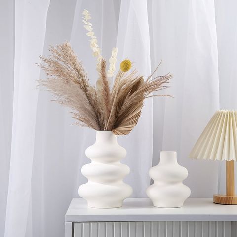 Bình Gốm Hình Bầu Gợn Sóng 3 Tầng