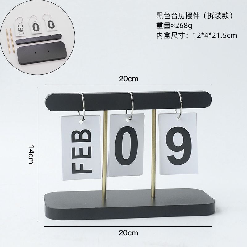 Lịch Decor Ngày Tháng Tự Lật Bằng Gỗ