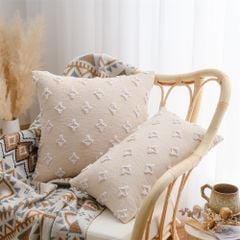 Set Vỏ Gối Tựa Lưng Phong Cách Nâu Be Tối Giản - Set 11