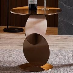 Bàn Trà Side Table Bàn Nhỏ Góc Phòng Hiện Đại Phong Cách Ý Khối Tròn
