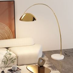 Đèn Sàn Vòng Cung Tròn Bắc Âu Trang Trí Sofa Bằng Kim Loại Ánh Sáng 3 Màu