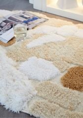 Thảm Lông Len Dệt Thủ Công Décor Chân Giường Họa Tiết Nâu Be