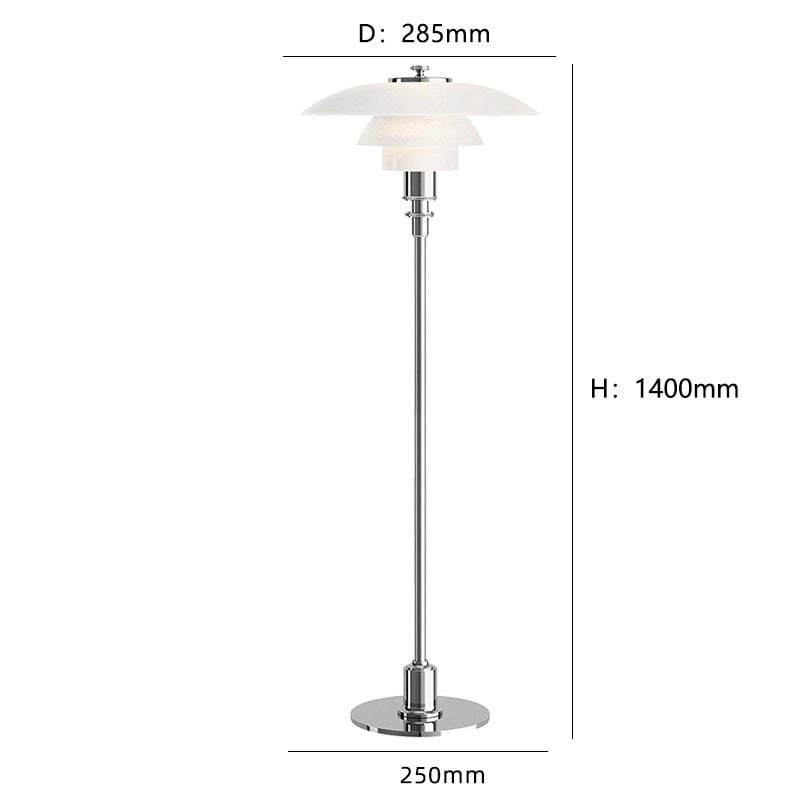 Đèn Sàn Thiết Kế Dáng Vòm Đan Mạch Thân Inox Mạ Điện