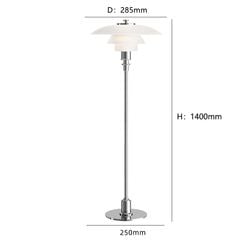Đèn Sàn Thiết Kế Dáng Vòm Đan Mạch Thân Inox Mạ Điện