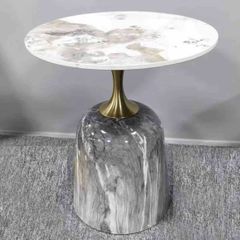 Bàn Trà Side Table Bàn Nhỏ Góc Phòng Hiện Đại Phong Cách Ý Kiểu Trụ Đá