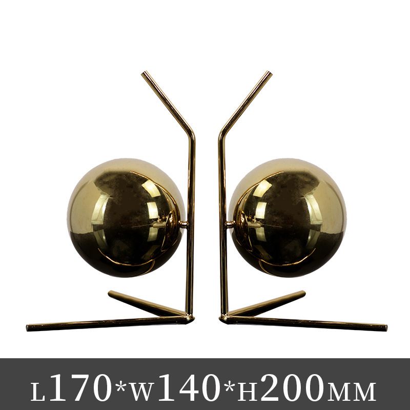 Chặn Sách Hình Khối Tròn Đối Xứng Kim Loại Vàng