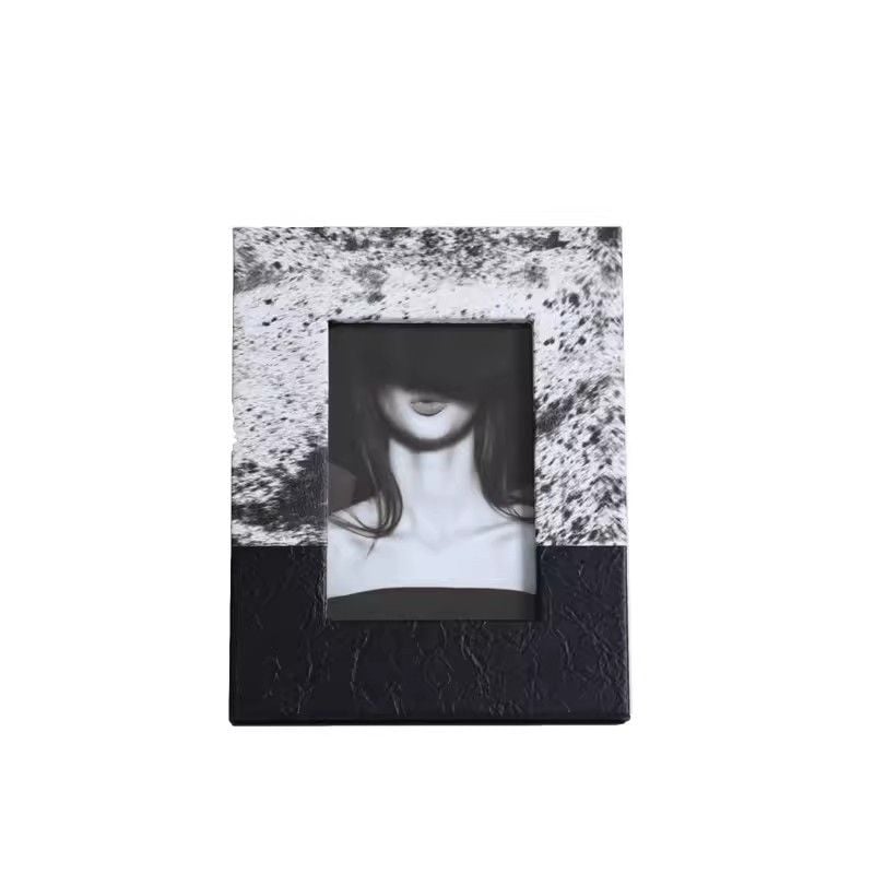 Khung Tranh Decor Để Bàn Phối Lông Thú Da PU